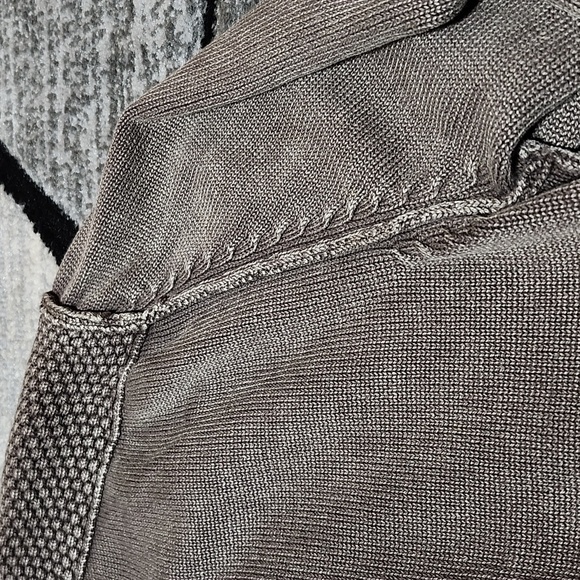 VINTAGE BKE QUARTER-BUTTON MOCK-NECK SNAP-POCKET SLEEVE PATTERN BROWN SW… - Picture 6 of 11